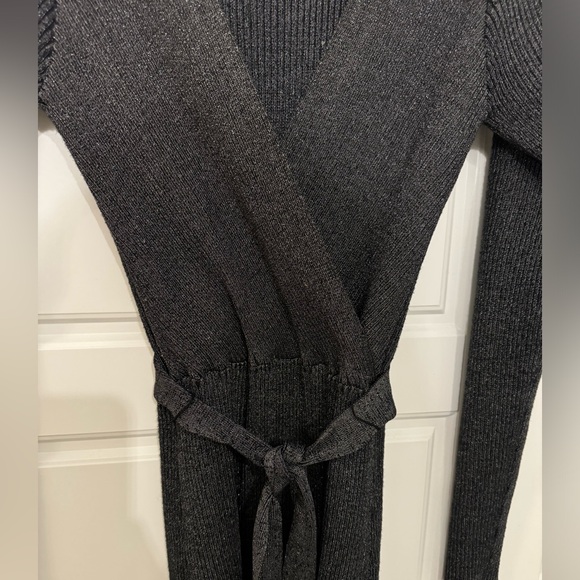 Sparkle Knit Wrap Dress with Belt - Picture 4 of 5